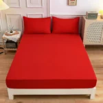 Fashion Simple  red solid color Bed Fitted Sheets